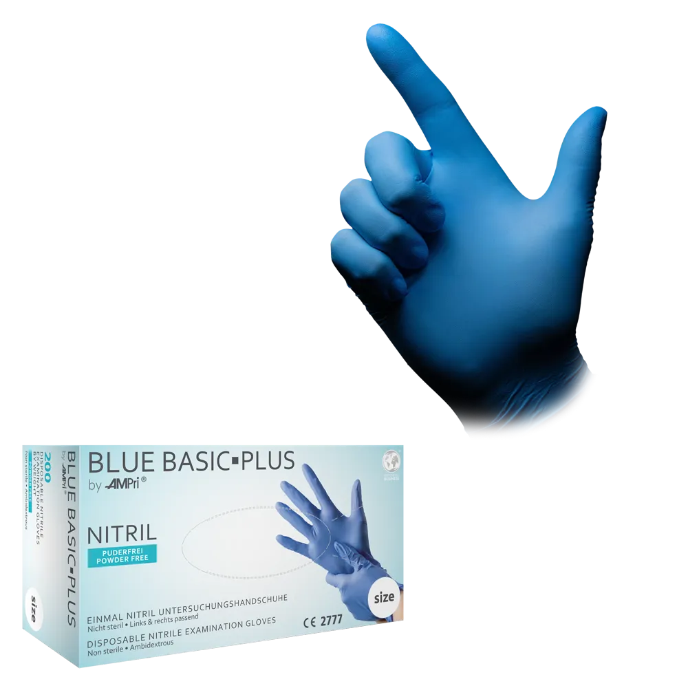 Nitrilhandschuhe, blau, 200 Stück/Box, Größe XL, puderfrei, blue Basic-Plus: Nitril Einmalhandschuhe als Schutzhandschuhe und Untersuchungshandschuhe aus Nitril kaufen.