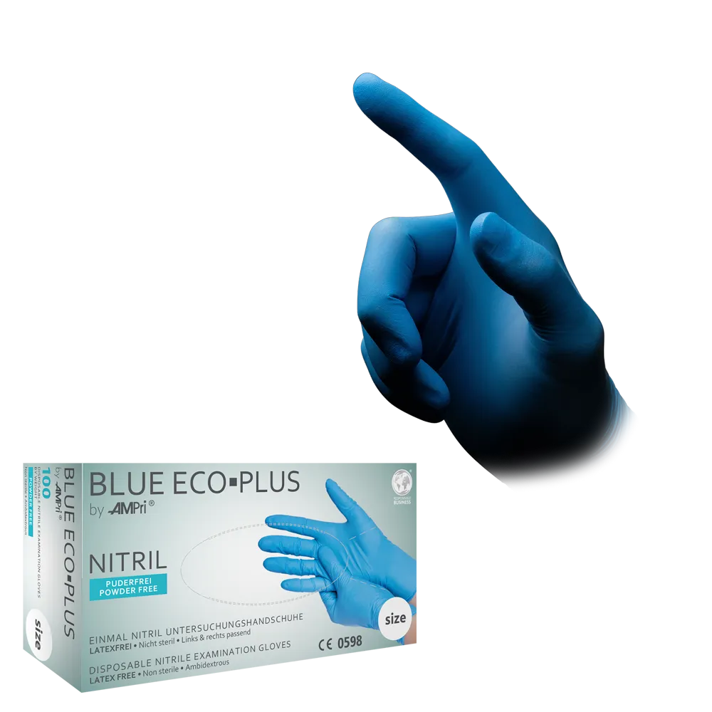 Nitrilhandschuhe, blau, Größe XL, puderfrei, blue Eco-Plus: Nitril Einmalhandschuhe als Schutzhandschuhe und Untersuchungshandschuhe aus Nitril kaufen.