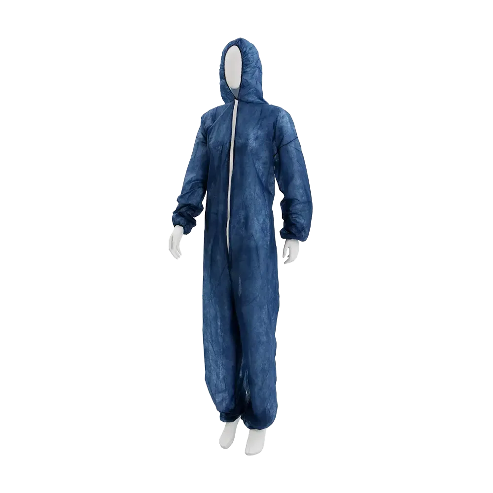 Polypropylen Overall, dunkelblau, blau, Gr. XXL, Med-Comfort: Einwegoverall mit Reißverschluss und Kapuze als Schutzkleidung kaufen.