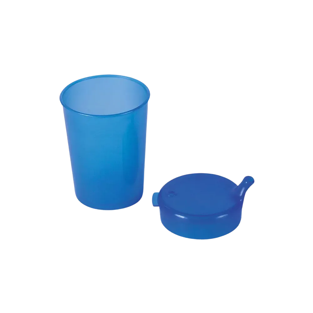 PP Schnabelbecher Oberteil und Unterteil SET, blau, 50 x 250 ml: Polypropylen Oberteil und Unterteil SET für 50 Schnabeltassen als Patientenbedarf kaufen.